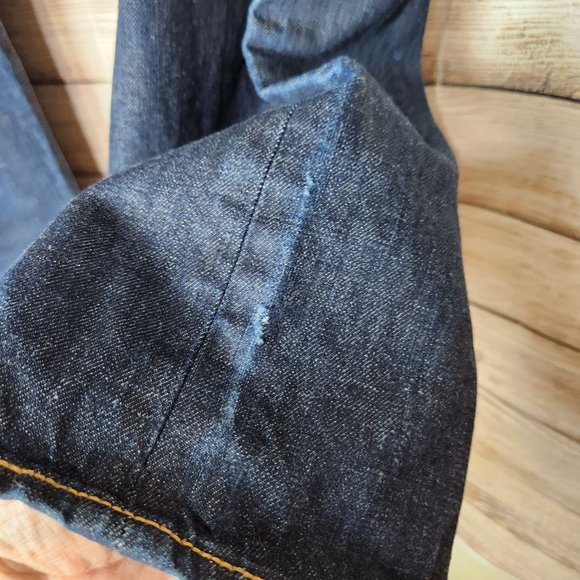 Men's 501 Button Fly Levi's Jeans Dark Wash Size 44 x 30 - Picture 4 of 12